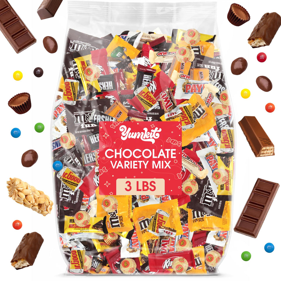 Yumkit bulk chocolate variety pack in a 3 lb display for celebrations