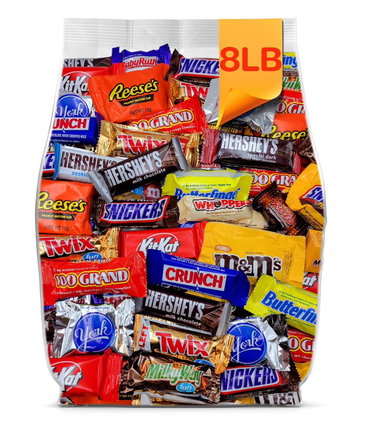 Yummy Chew 8lb bulk bag of wrapped chocolates for easy sharing at events