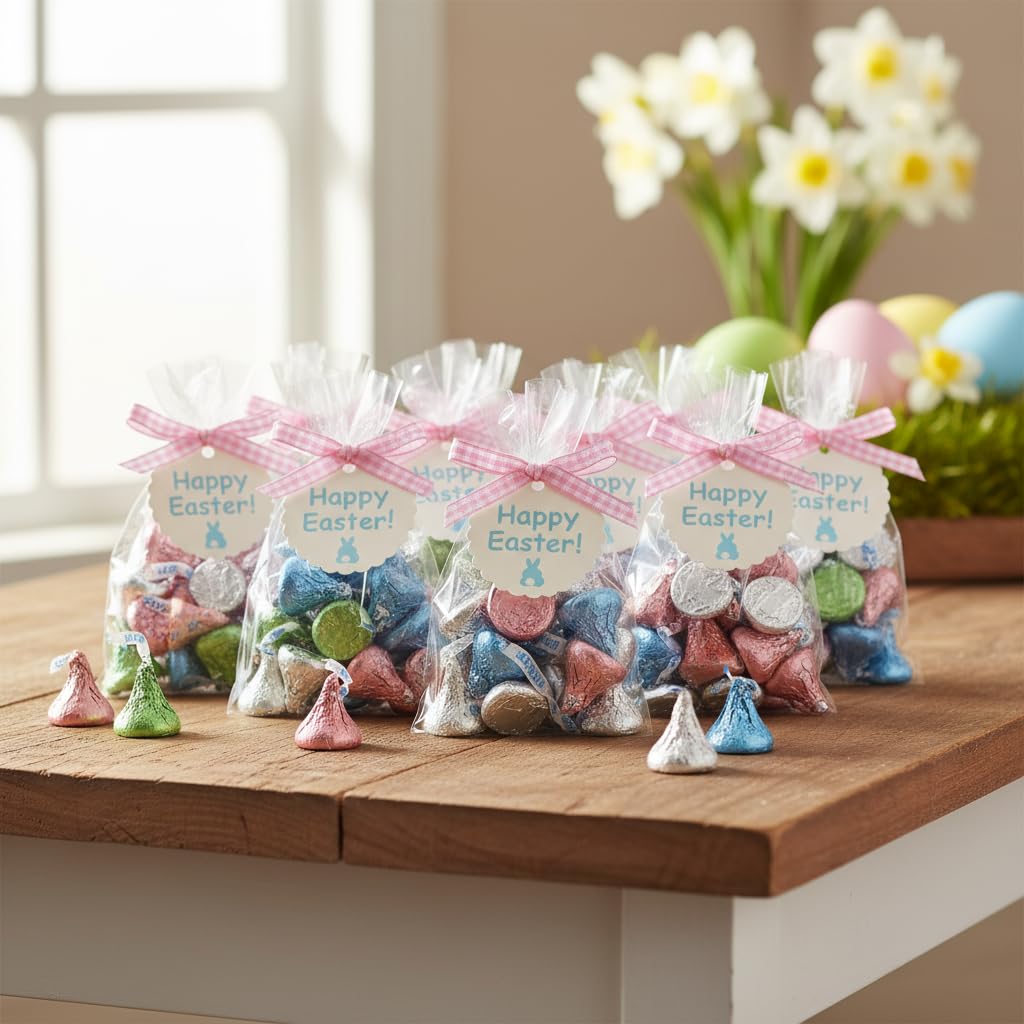 Yummy Chew Easter Kisses pastel wrappers brighten Easter baskets.