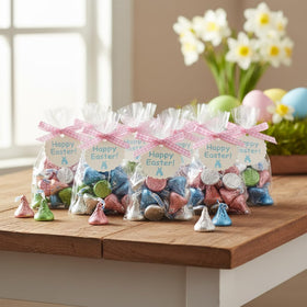 Yummy Chew Easter Kisses pastel wrappers brighten Easter baskets.