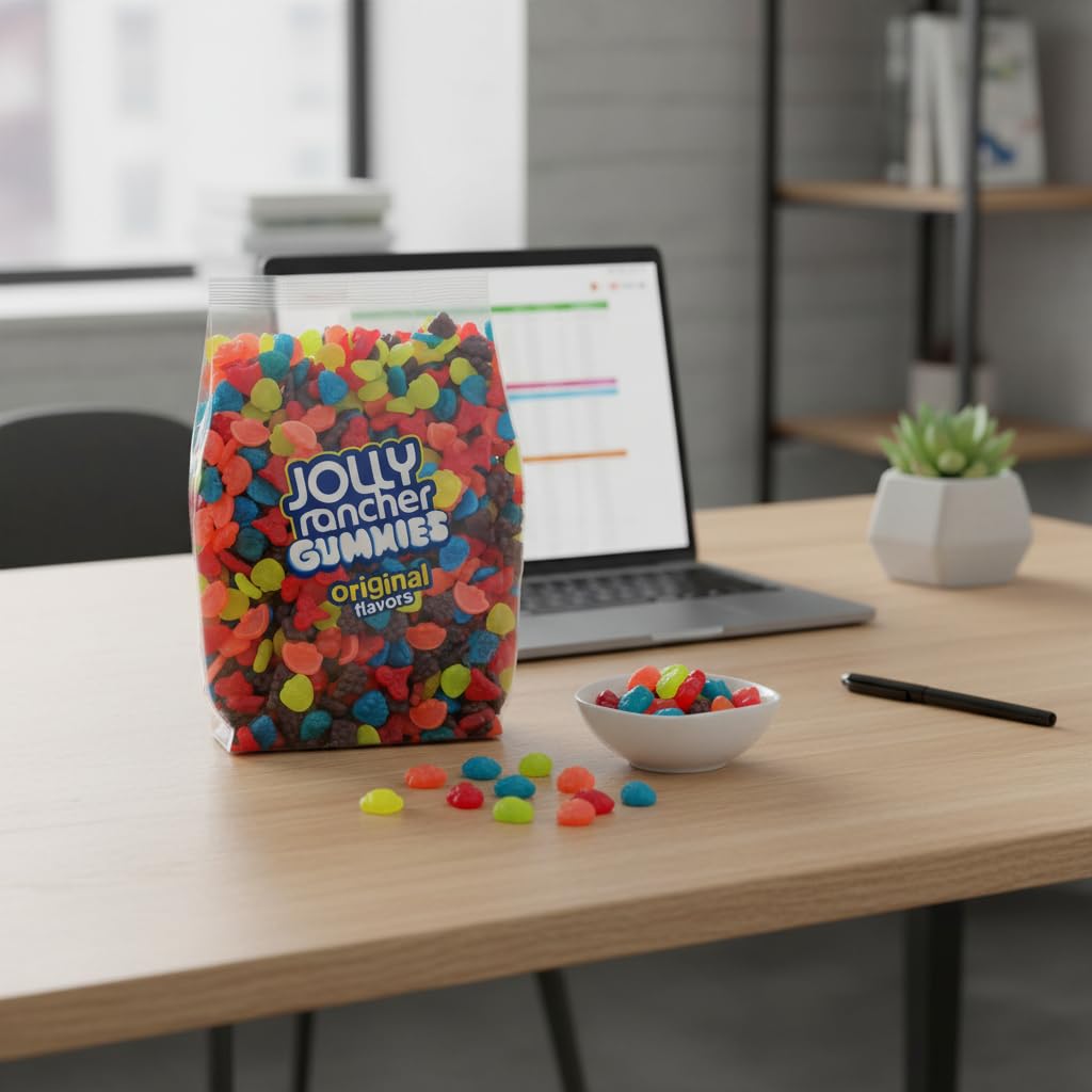 Yummy Chew JollyRanchers bulk grape gummies in a vibrant, shareable bag.