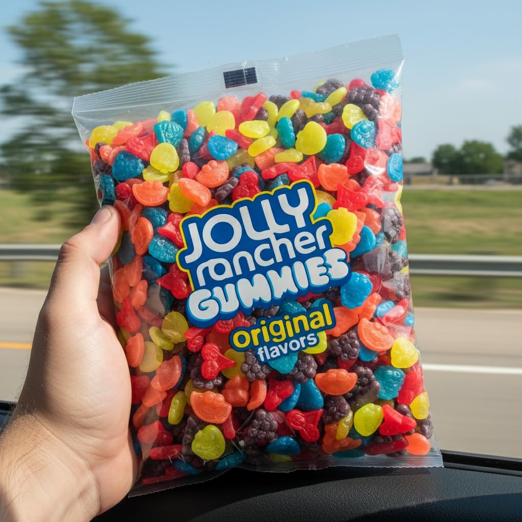 Yummy Chew JollyRanchers bulk green apple gummies for a tart, refreshing bite.
