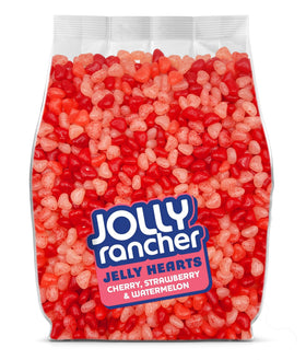 Yummy Chew JollyRanchers Jelly Hearts in red and pink for Valentine gift bags.