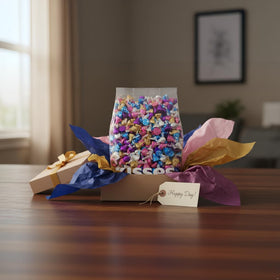 Yummy Chew Kisses variety of flavors, vibrant candy bowls