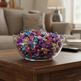 Yummy Chew Kisses in foil colors, bright for snack stations