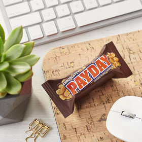 Yummy Chew PayDay lunchbox snack ready in convenient wrappers.