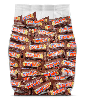 Yummy Chew PayDay snack-size bars in bulk bag for parties and office treats.