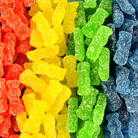 Yummy Chew SourPatch Kids gummies close-up shows soft, chewy texture ideal for snacking.