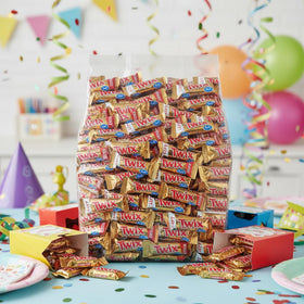 Yummy Chew TwixCandy bars fit lunchboxes and classrooms for quick snacks.