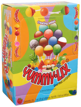 Lollipops feature Banana Split and Blue Raspberry flavors for bright tasting experiences