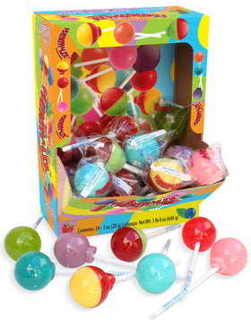 Yummy-Lix lollipops 24-pack shows colorful variety for gifting and retail