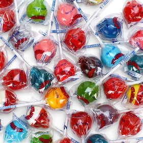 Store display-ready Yummy-Lix lollipops attract shoppers with vibrant colors