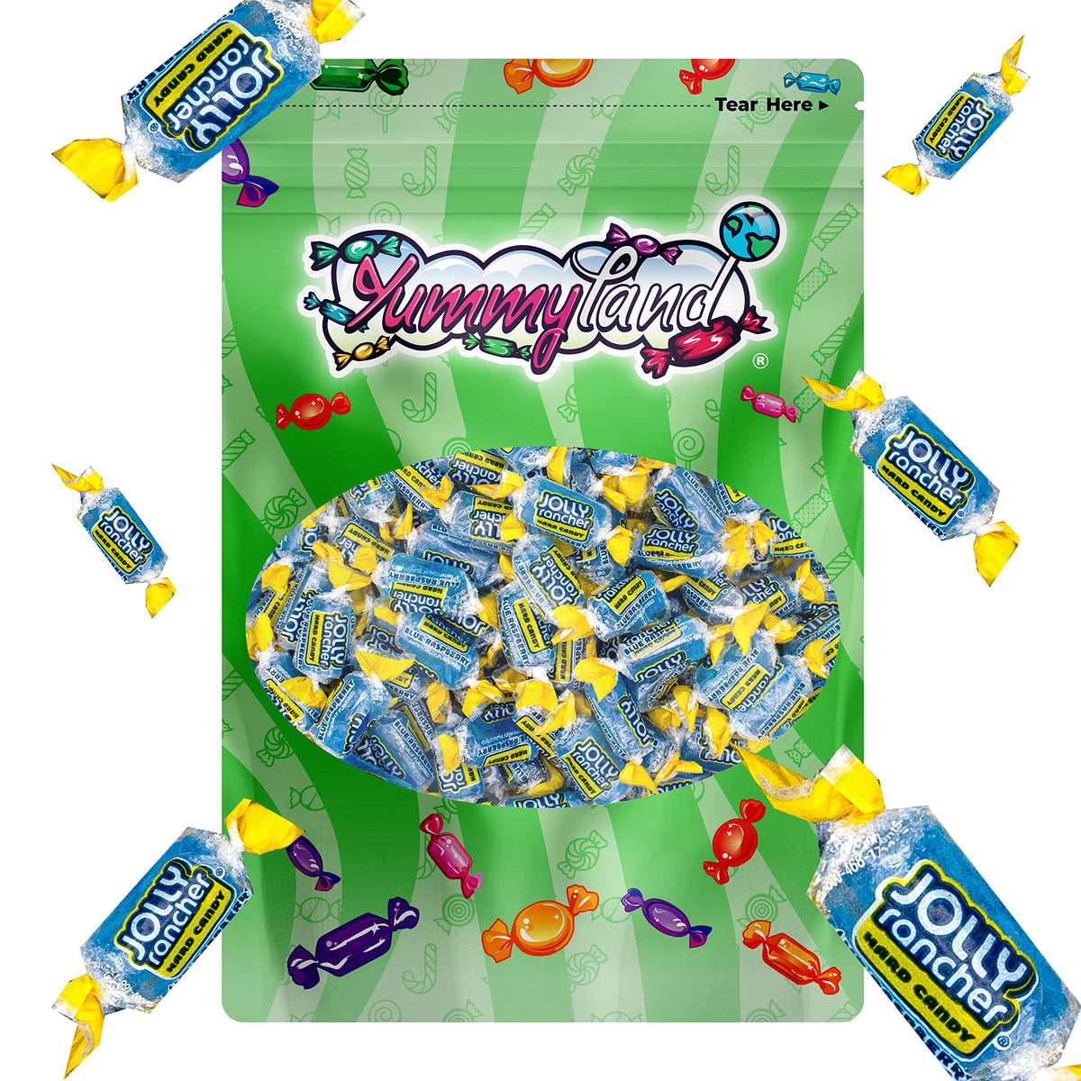 YUMMYLAND blue raspberry hard candy individually wrapped pieces for easy snacking