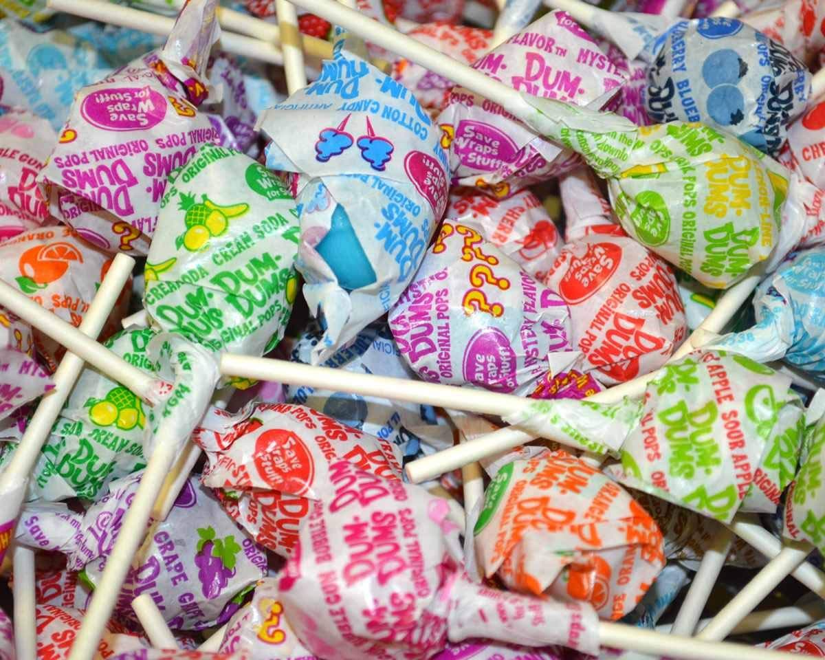 Yummyland Dum Dums party favors with colorful, nostalgic treats