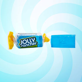YUMMYLAND resealable stand-up pouch keeps blue raspberry candies fresh for gatherings