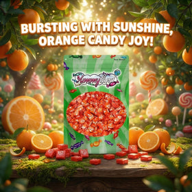 YUMMYLAND Orange chewy candy with individual wrappers for on-the-go snacking.