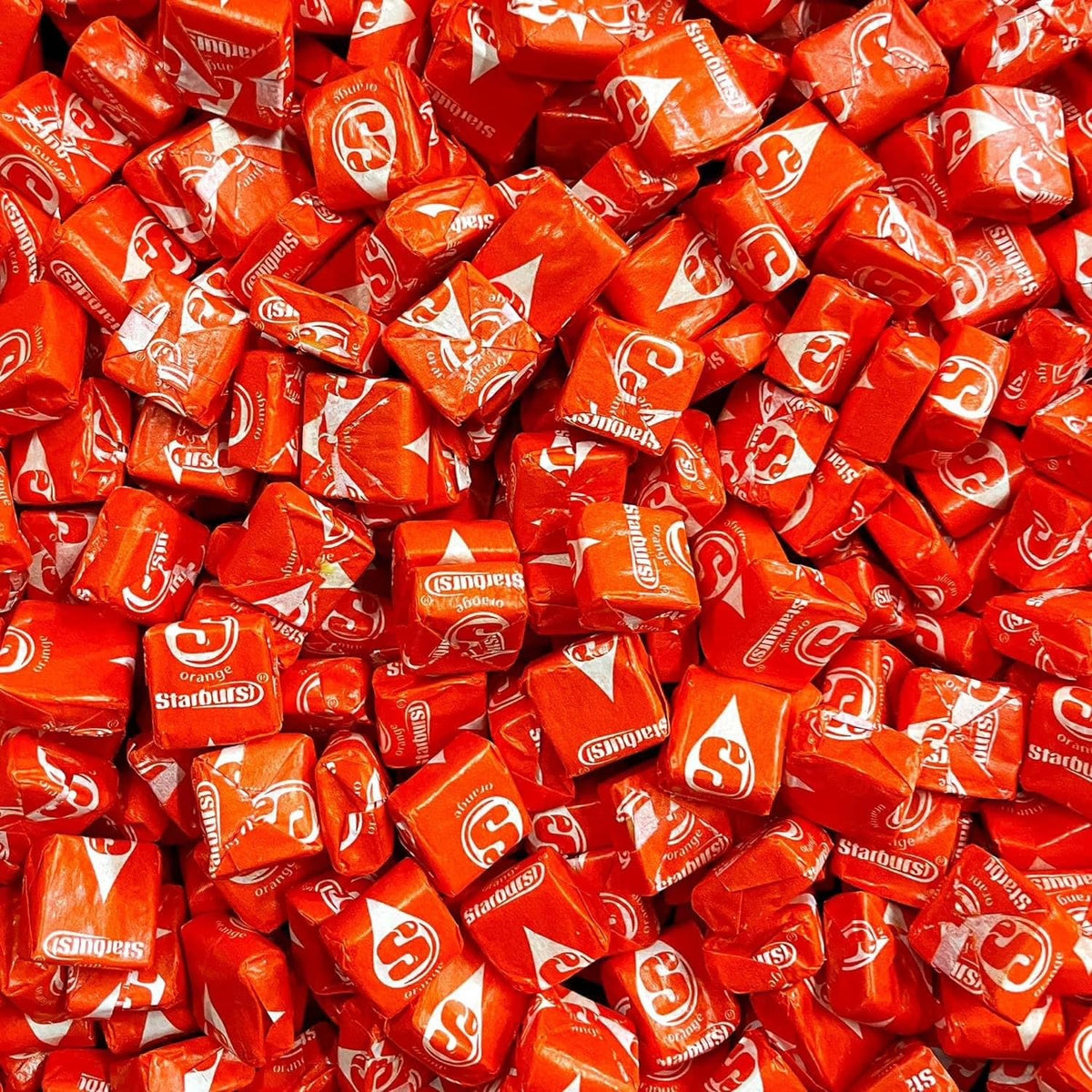 YUMMYLAND Star Bursts Orange candy bulk, 1 lb, ideal for candy buffets.