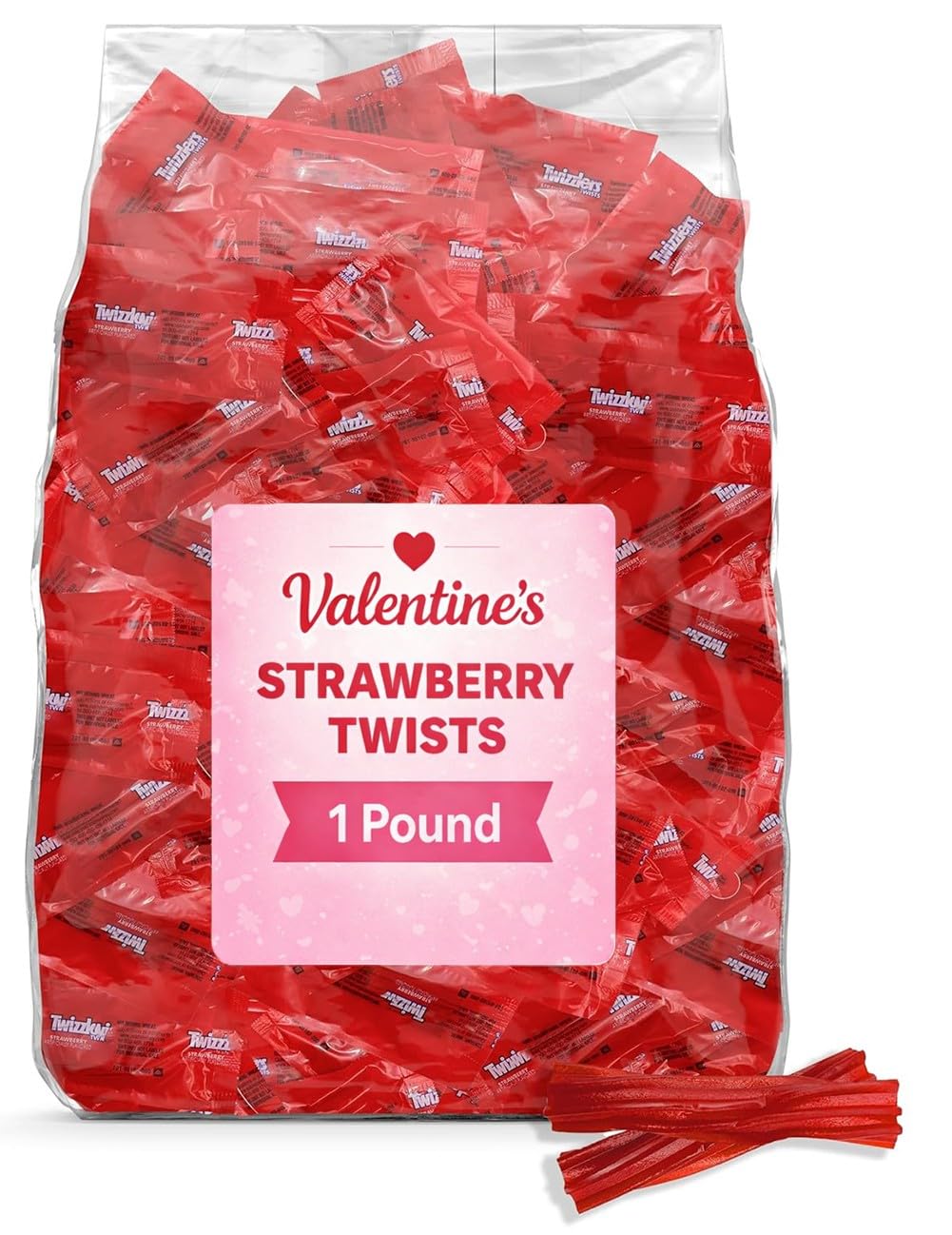 YUMTOV bulk strawberry twist licorice bag, perfect for party bowls and pinata fillers.
