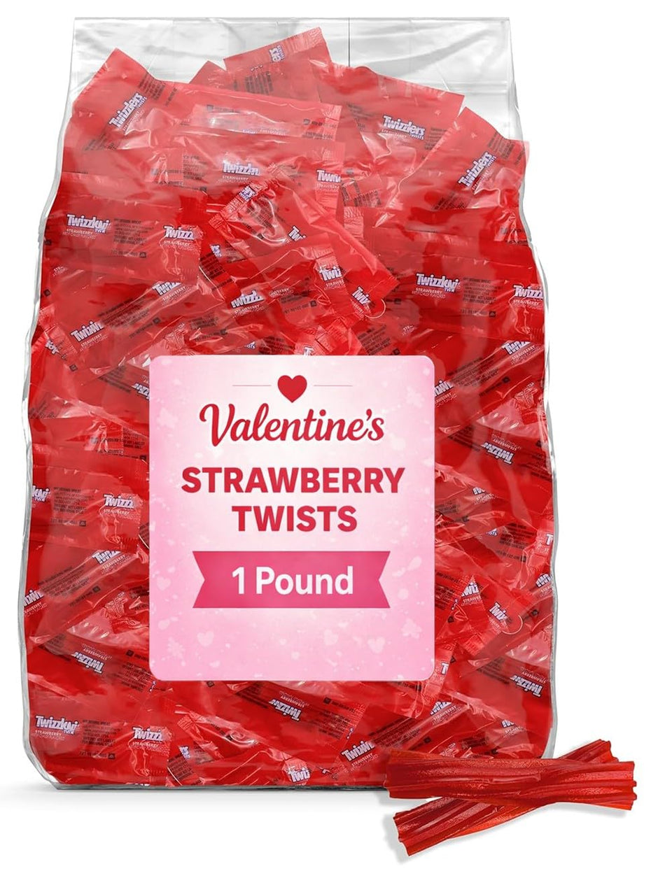 YUMTOV bulk strawberry twist licorice bag, perfect for party bowls and pinata fillers.