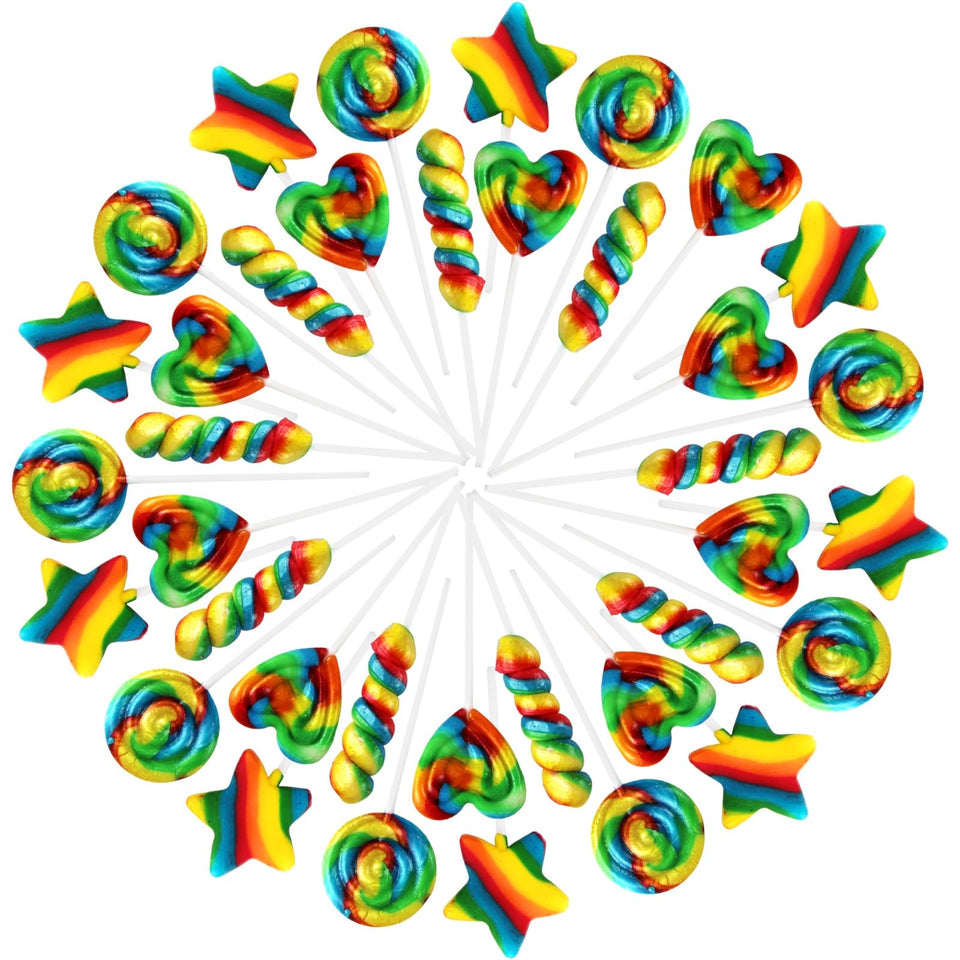 Yumzo carnival lollipops rainbow twist add vibrant color to birthday parties.