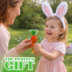 Ready-to-gift 2-pack carrot treats simplify gift-giving and party favors.