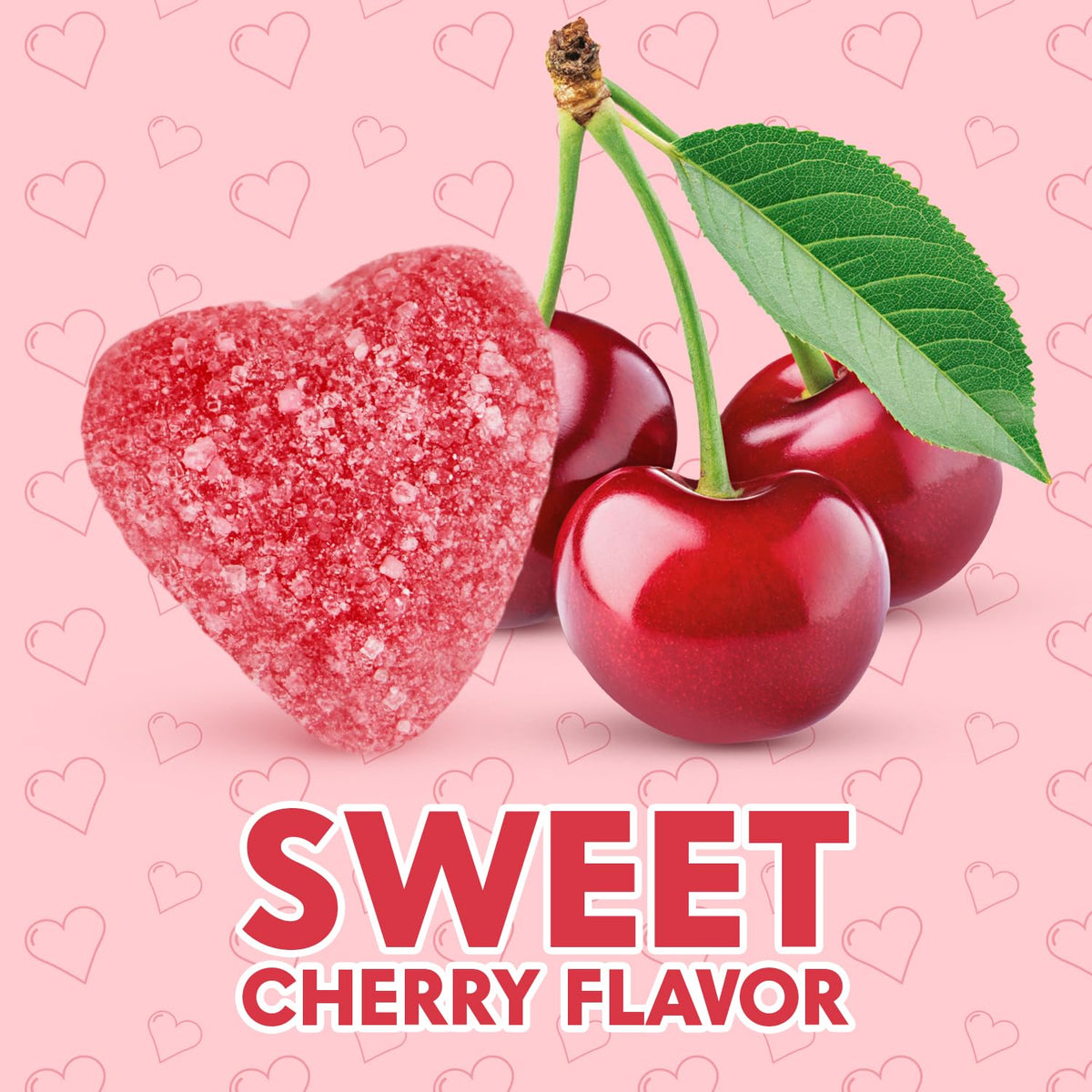 Yumzo cherry jelly hearts gummies in festive red, perfect for classroom treats.