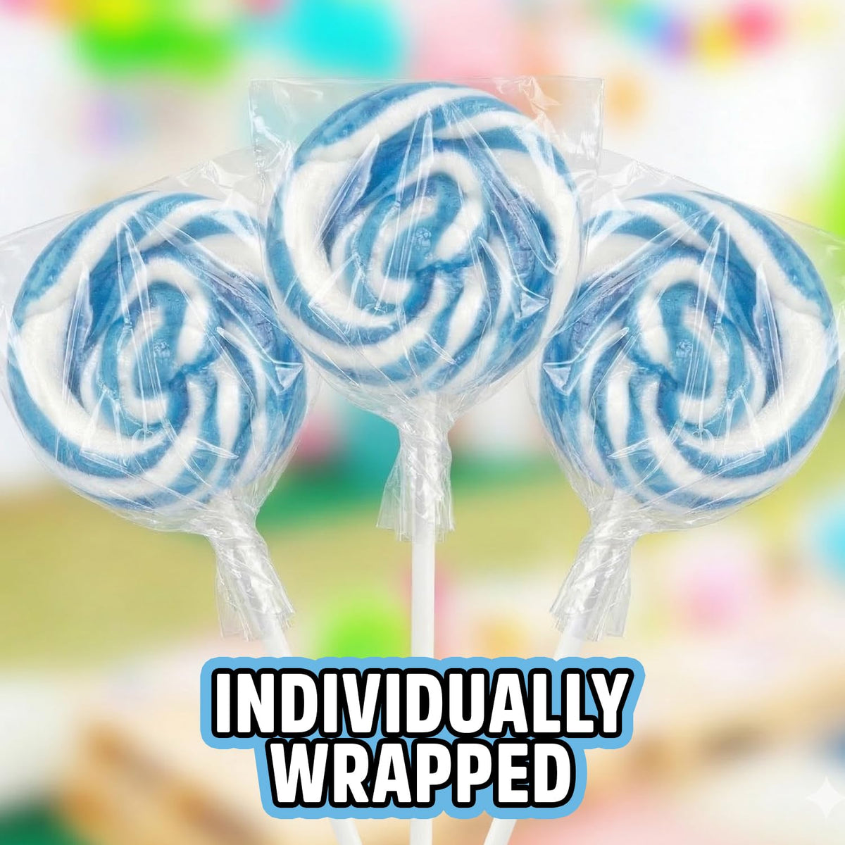 Yumzo eye-catching party-favor lollipops brighten festive tables.