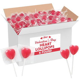 Yumzo heart lollipops bulk 6lb for classroom sharing and party favors.