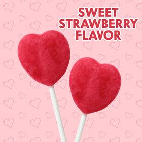 Yumzo heart-shaped lollipops individually wrapped for hygienic handling at events.