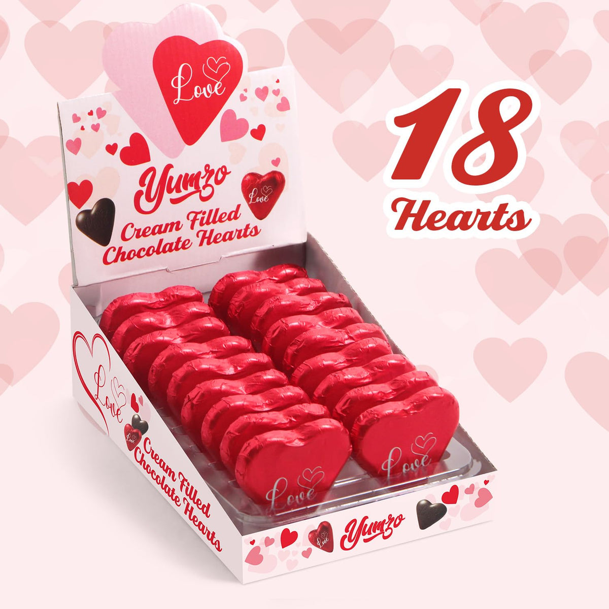 Yumzo heart shaped chocolates ideal for classroom sharing