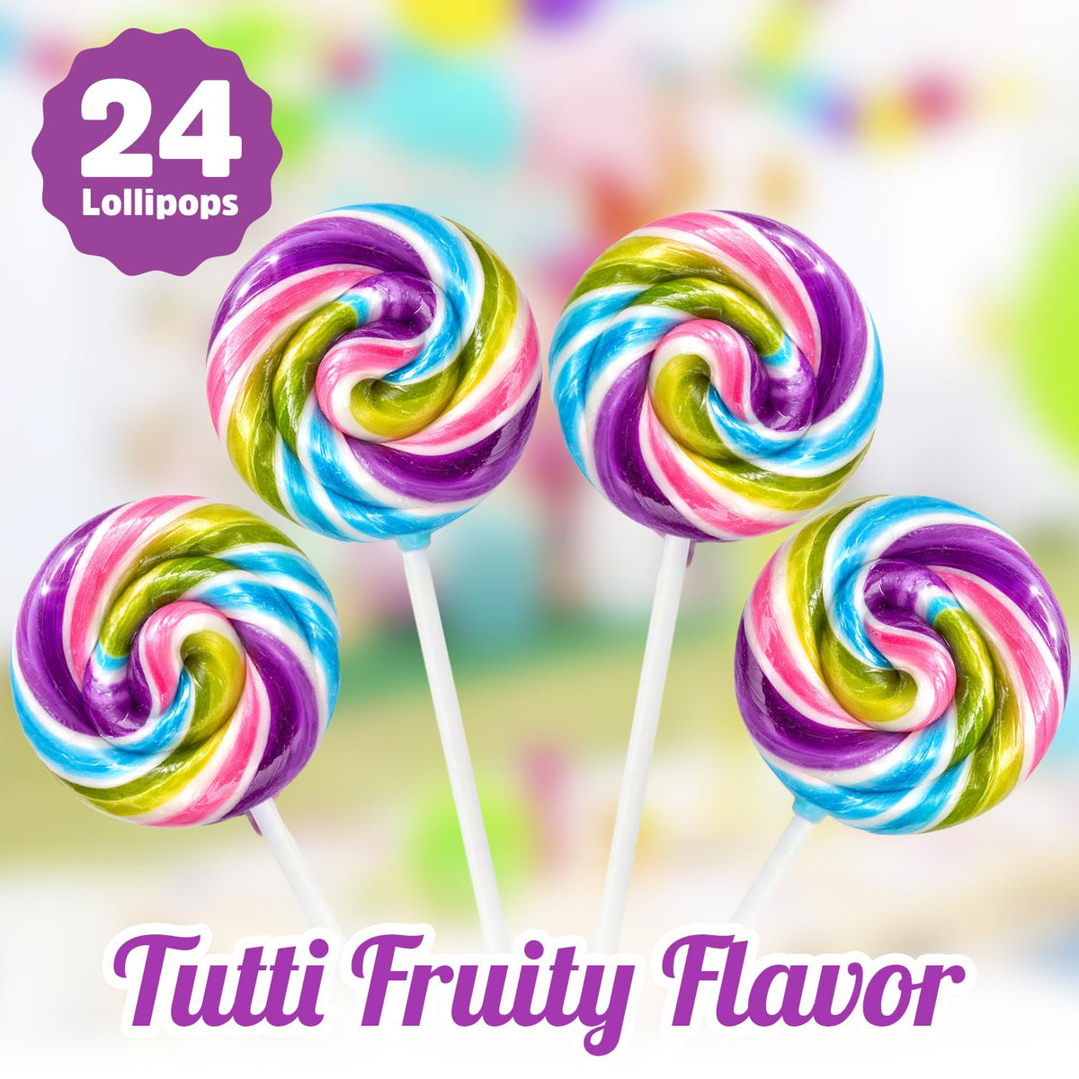 Yumzo pink swirl lollipop adds a bold centerpiece candy.