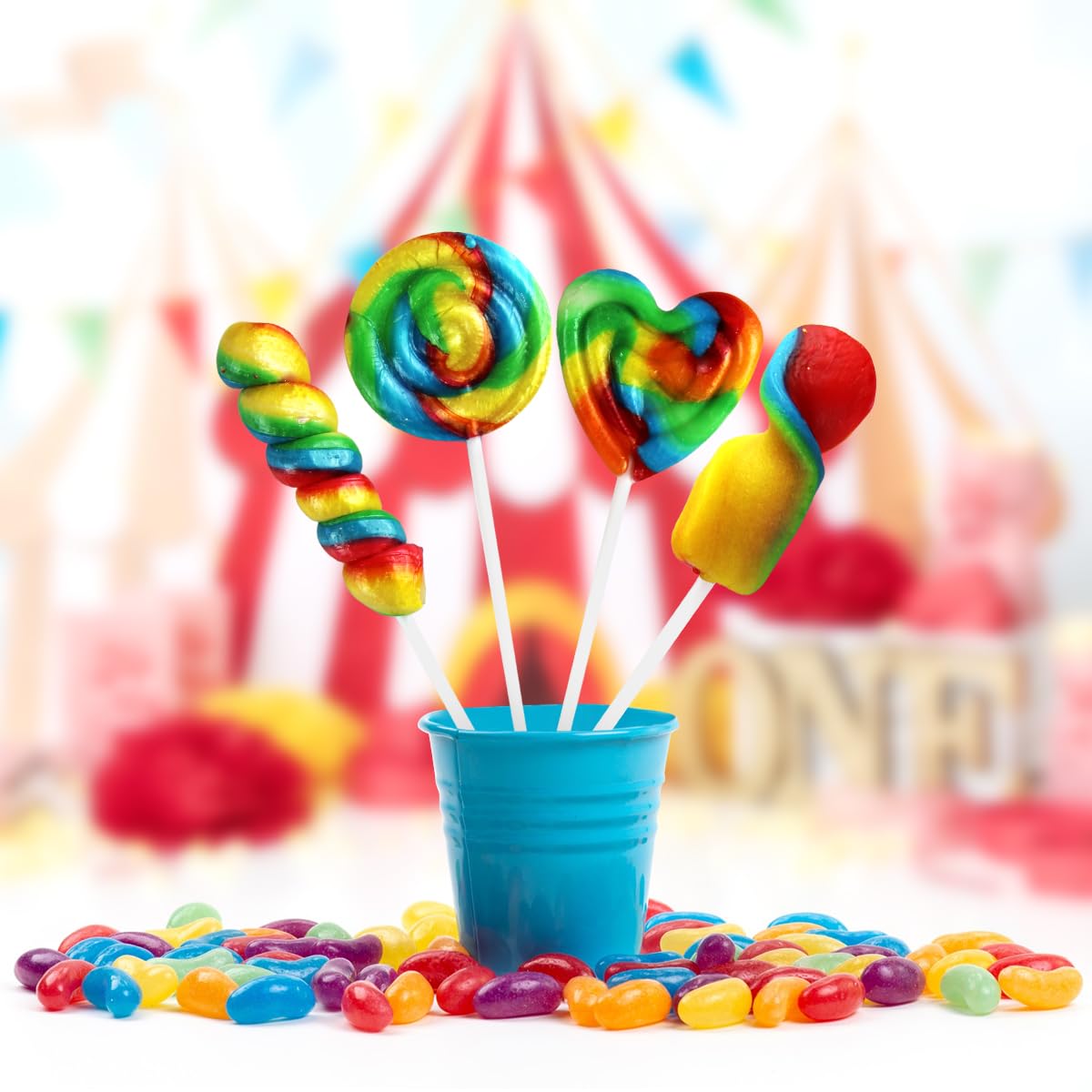 Yumzo rainbow candy burst packaging simplifies party prep and sharing.