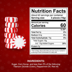 Yumzo Starlight Peppermints packaging label with count