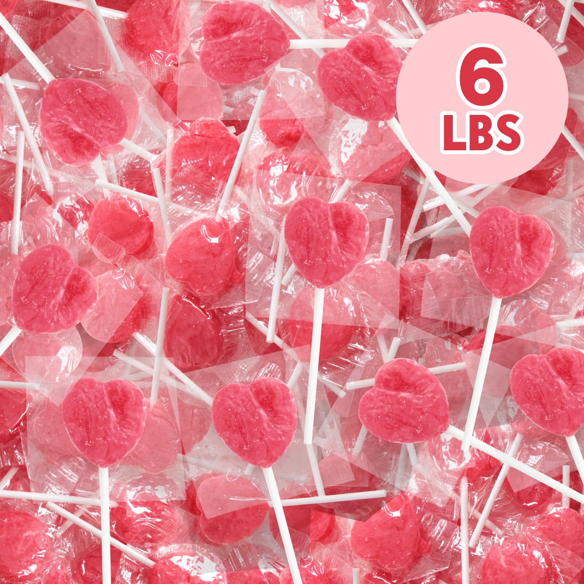 Yumzo strawberry-flavored heart lollipops perfect for Valentine treats and sharing.