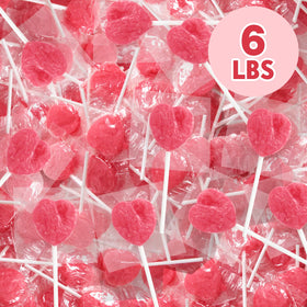 Yumzo strawberry-flavored heart lollipops perfect for Valentine treats and sharing.