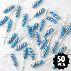 Yumzo wedding blue candy lollipops enhance dessert tables and decor.