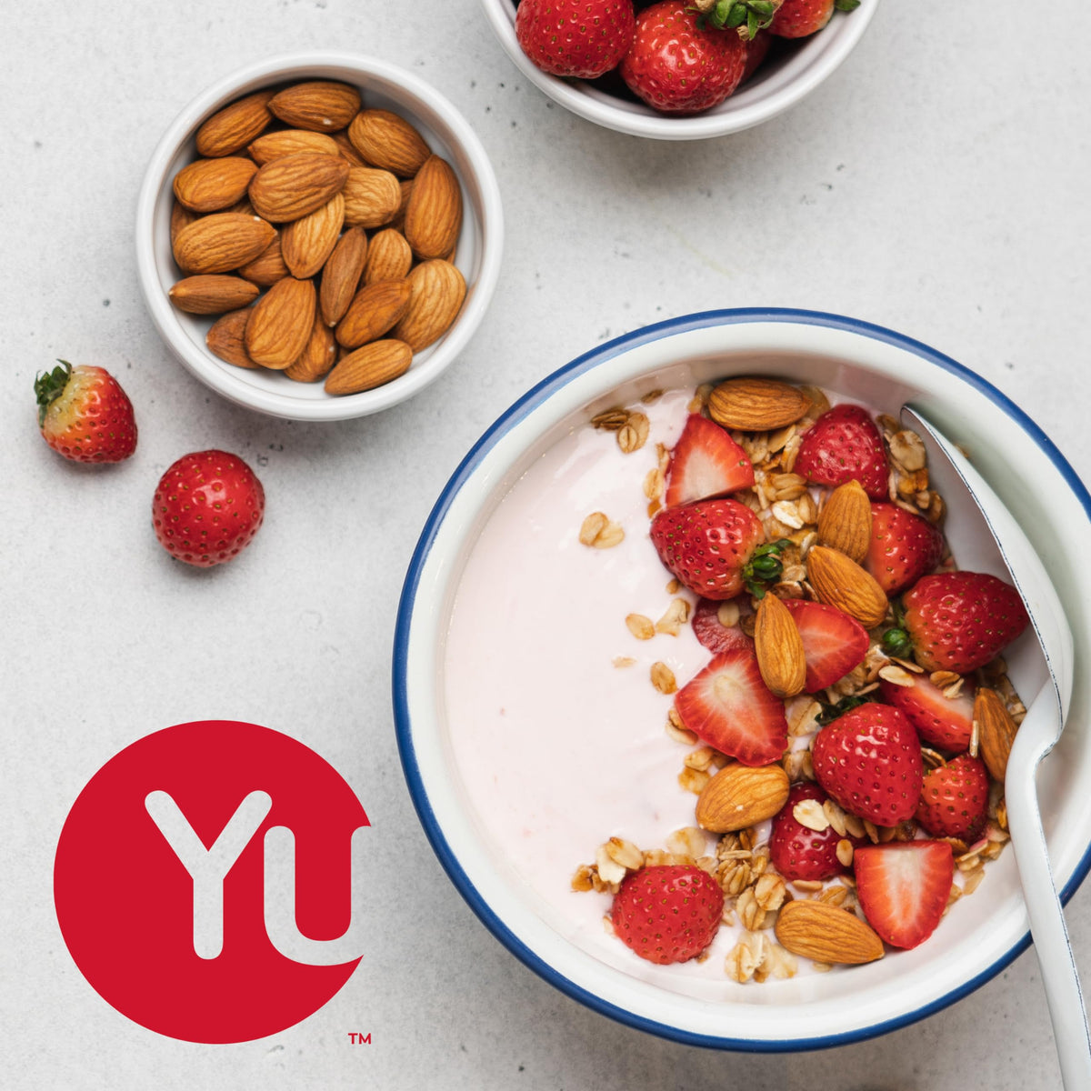 Yupik almonds served with yogurt or salad for crunch