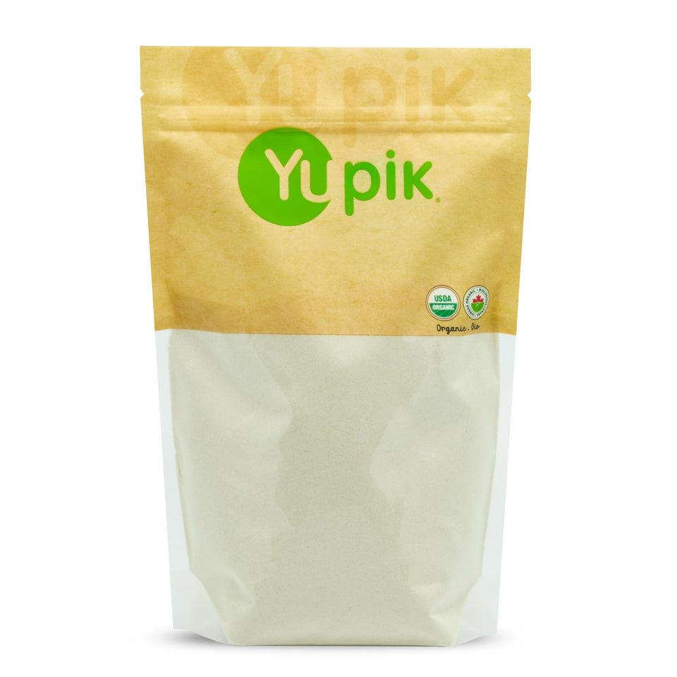 Yupik organic brown rice flour finely milled for smooth batter and delicate textures.