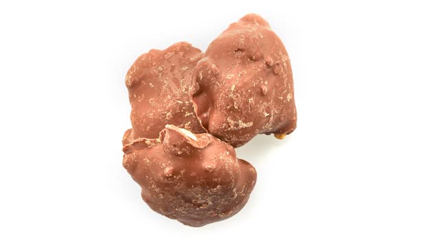 Yupik Caramel Peanut Clusters close-up showing creamy caramel and crunchy peanuts