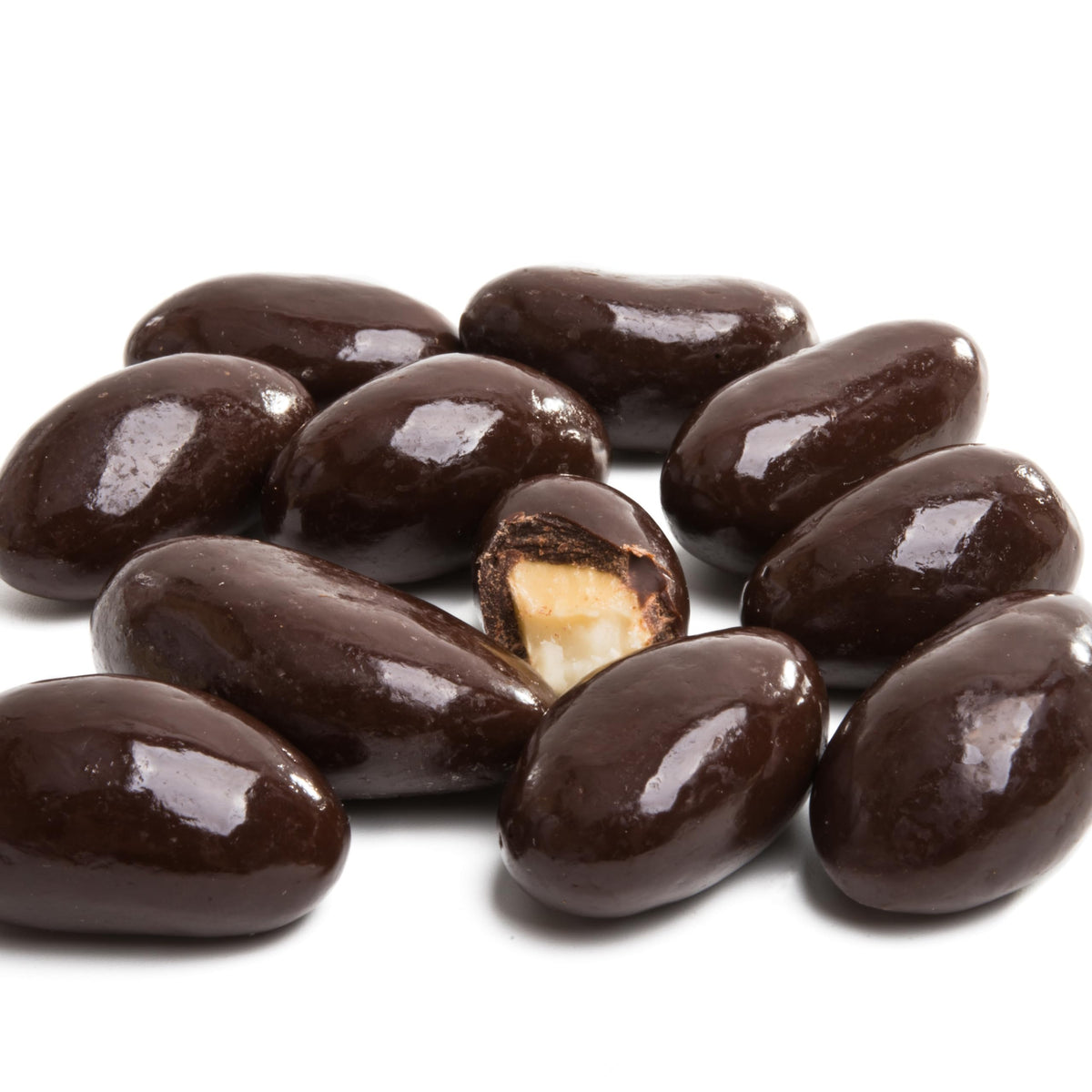 Yupik Dark Chocolate Almonds with crispy smooth coating and nutty texture