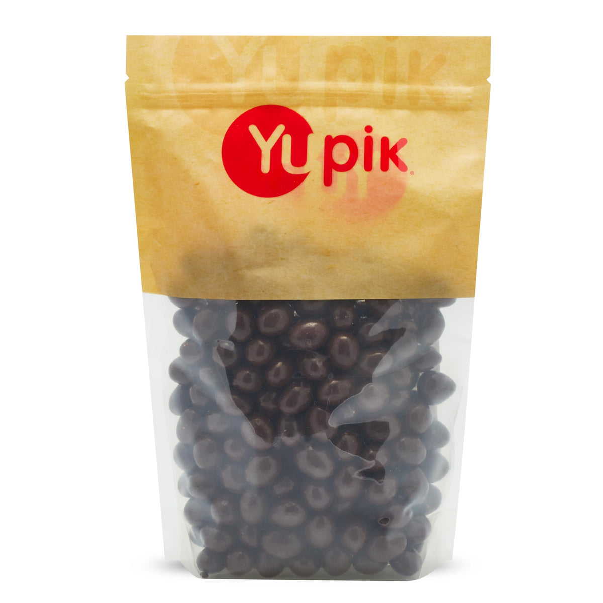Yupik dark chocolate coconut almonds pack front, gluten-free snack for gatherings.