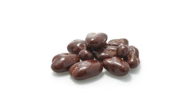Yupik pecans dipped in dark chocolate, glossy coating and crisp texture.