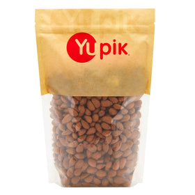 Yupik dry roasted almonds close-up showing a crisp, crunchy texture ideal for snacking.