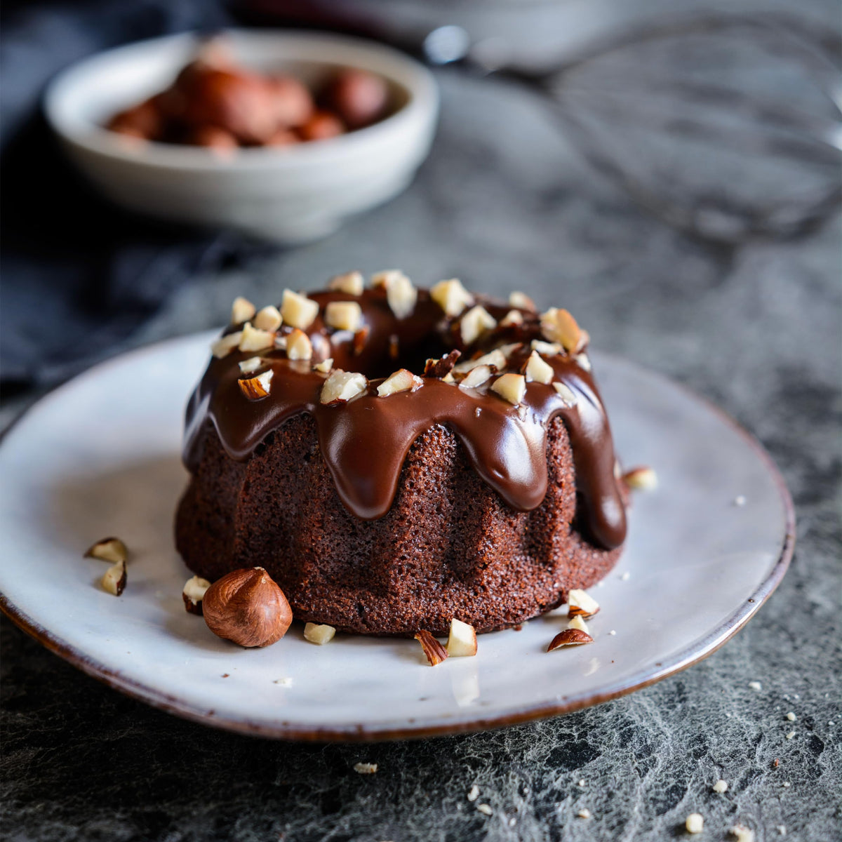 Yupik hazelnuts in baking scene suggesting rich, nutty flavor.
