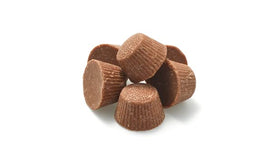 Yupik mini peanut butter cups milk chocolate coating close-up