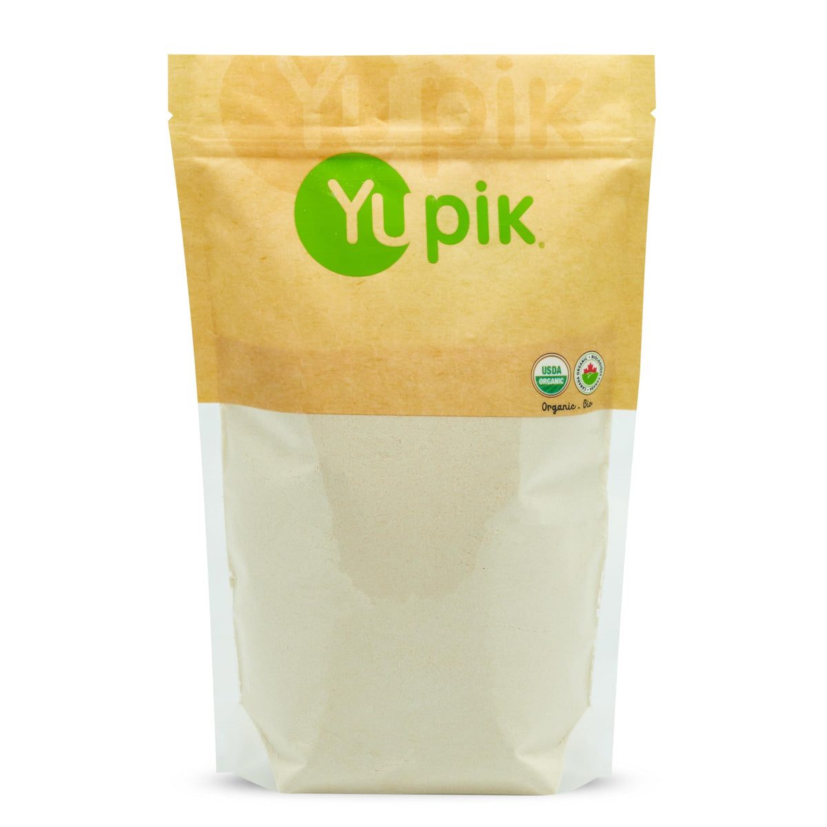 Yupik Organic Amaranth Flour package on kitchen counter, ideal for gluten-free baking.