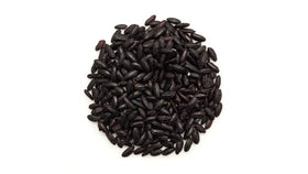 Cooked Yupik Ancient Black Rice served as a nutty, colorful side.