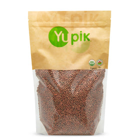 Yupik Organic Brown Lentils bulk bag, rich in fiber and protein for soups and salads.