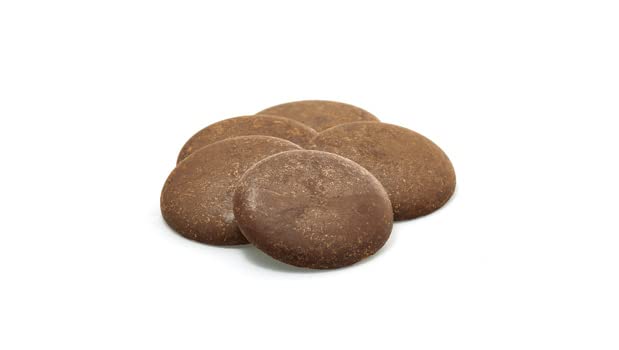Yupik Organic Cocoa Liquor Wafers melt swirl; perfect for pastries, fillings, and desserts.