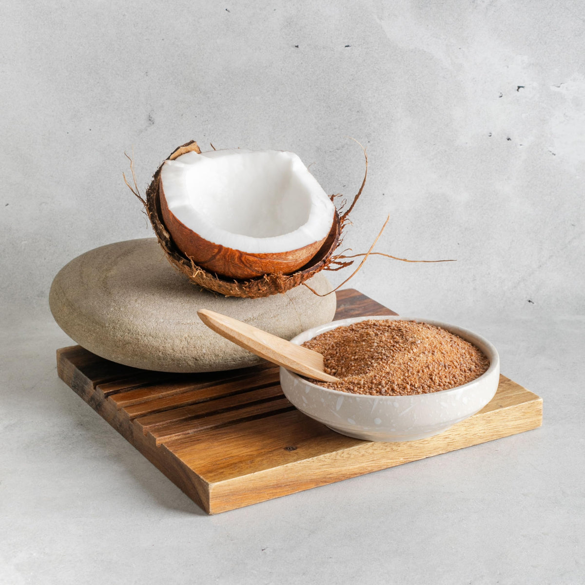 Yupik sugar on a spoon for sweet-savory sauces
